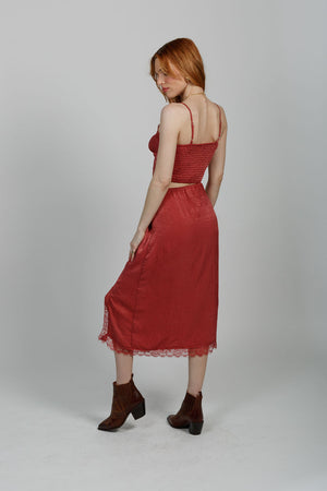 Adrienne Dusty Rose Slip Skirt
