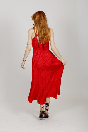 Anina Ruby Red Wrap Midi Dress