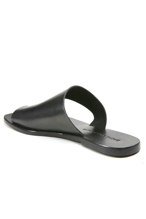 Arena Black Leather Slide Sandal
