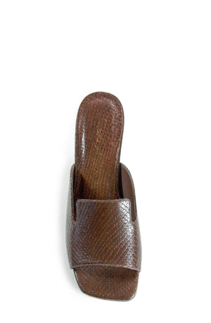 Billie Choco Snake Stamped Leather Heel