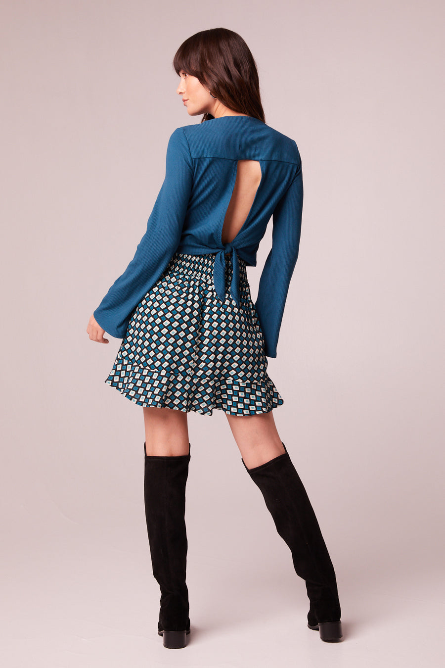 Colette Teal Diamond Mini Skirt