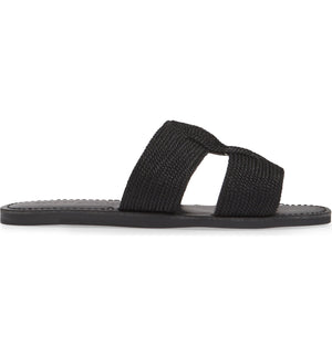 Del Rey Vegan Black Braided Rope Sandal Side