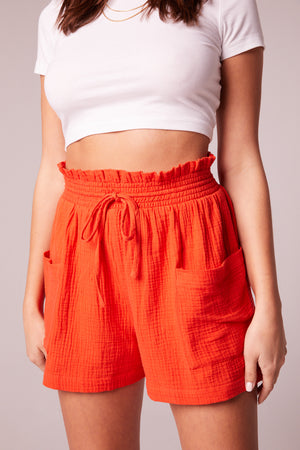 Dilia Tangerine High Waisted Shorts