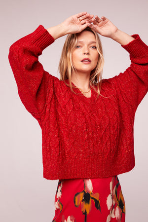 Find A Way Red V-Neck Sweater