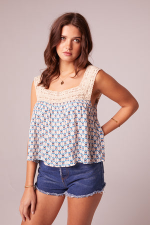 Hotel California Egret Lace Top