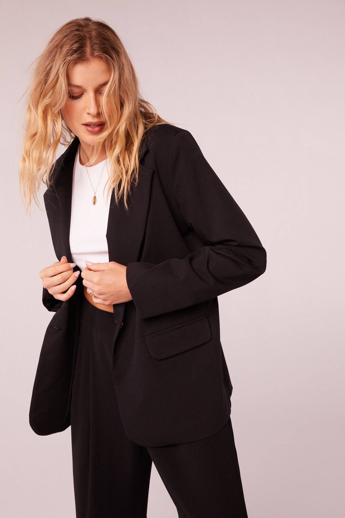 Jackie Black Button Up Blazer