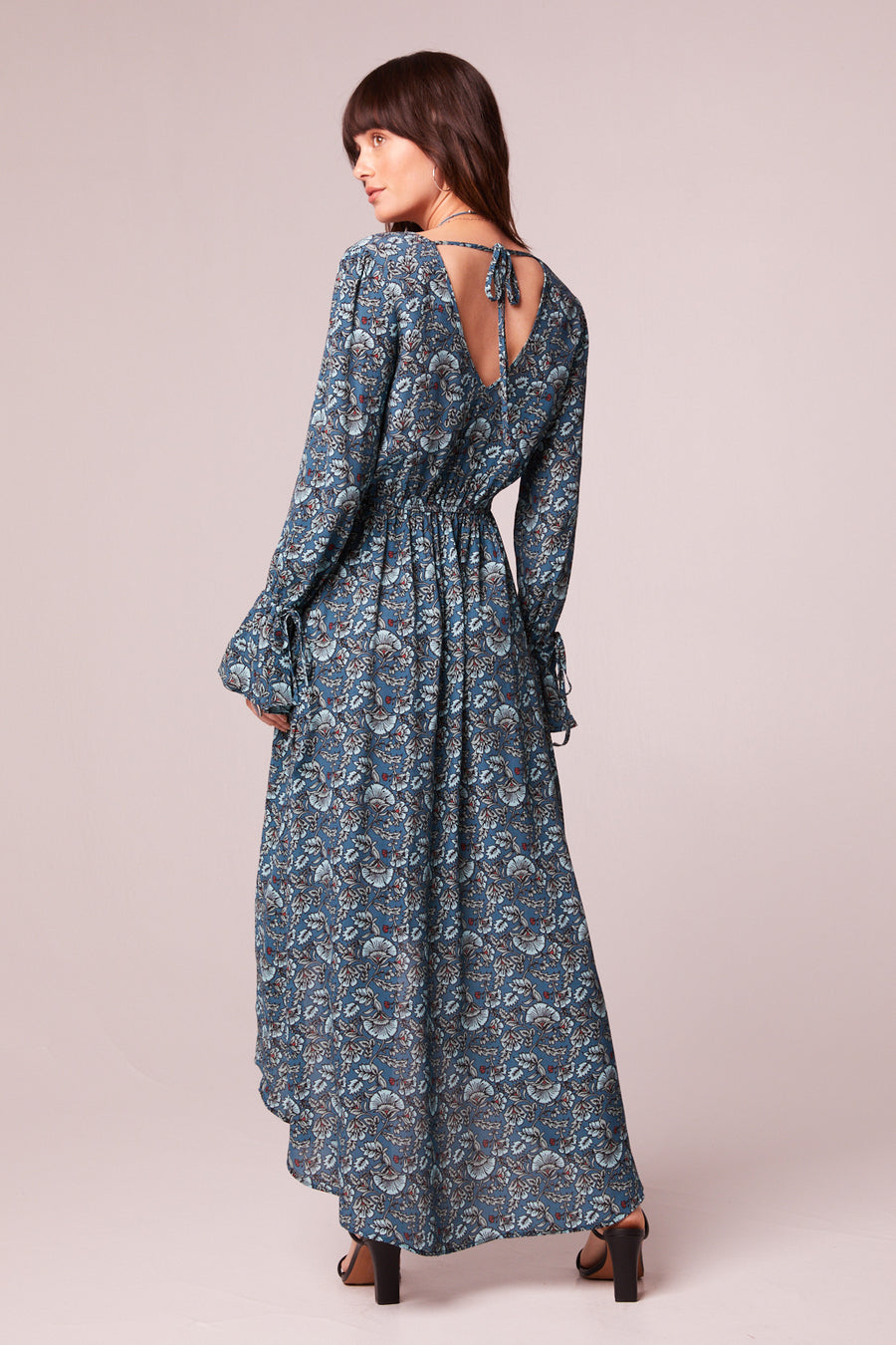 Jewel Teal Floral Wrap Maxi Dress