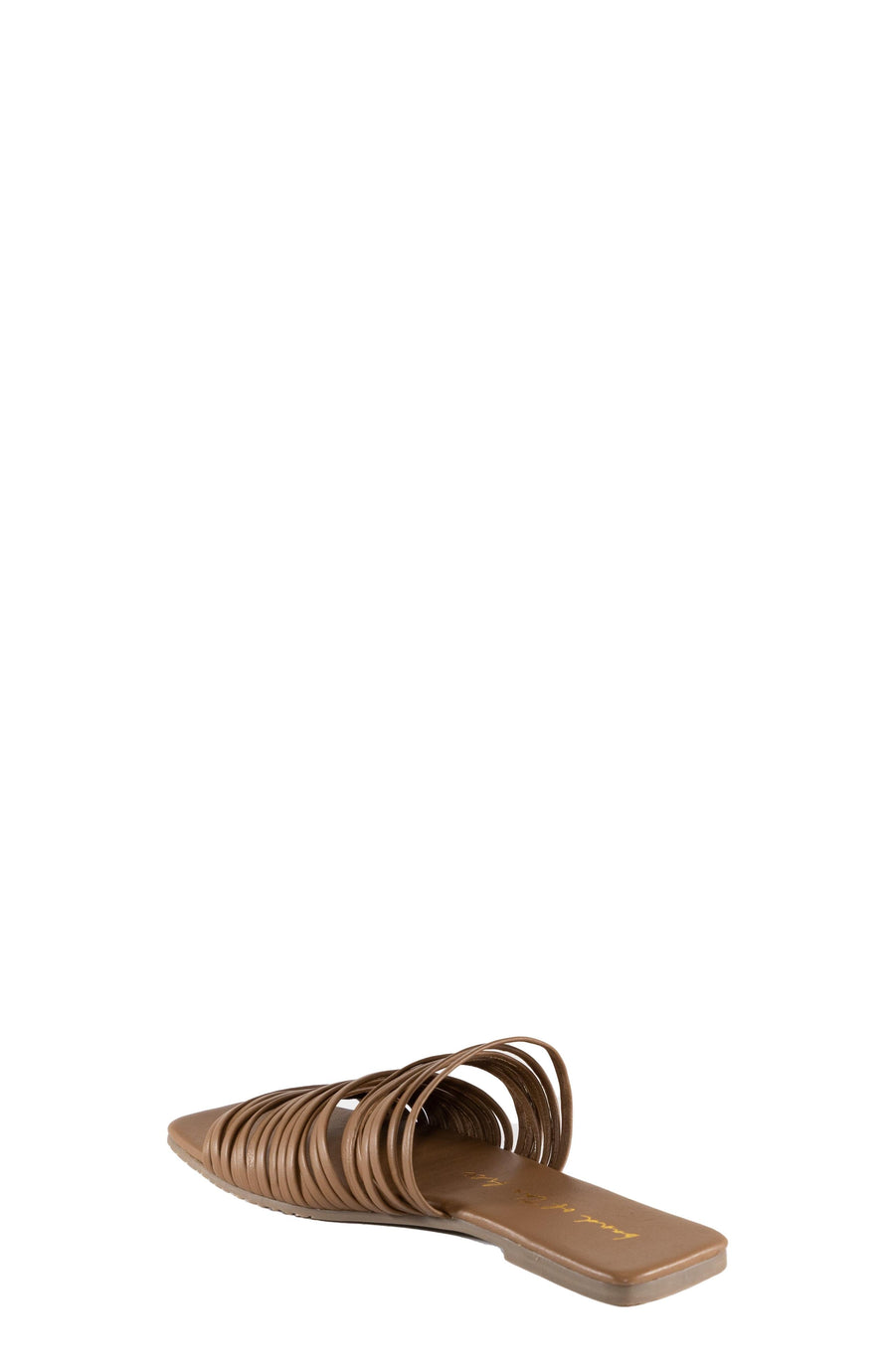 Lyra Tan Leather Strappy Slide Sandal