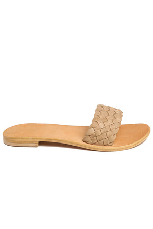 Malibu Natural Braided Leather Slide Sandal Side