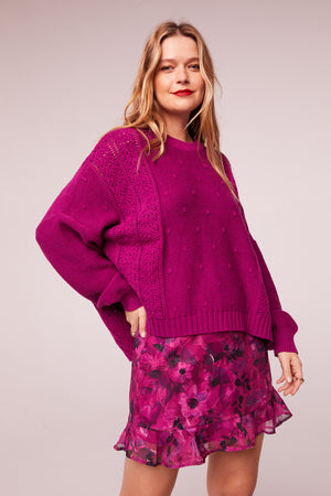 Olivia Fuchsia Pullover Dot Sweater