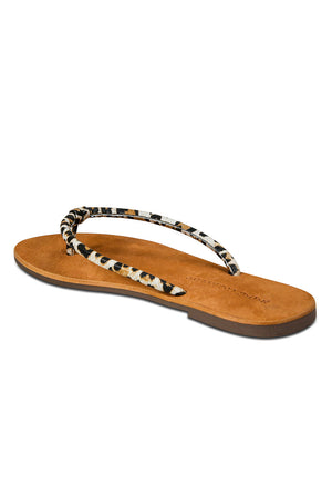 Pipa Leopard Leather Flip Flop Sandal Back