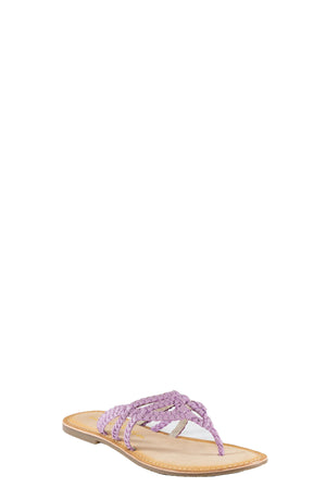 Vela Lilac Leather Strappy Sandal