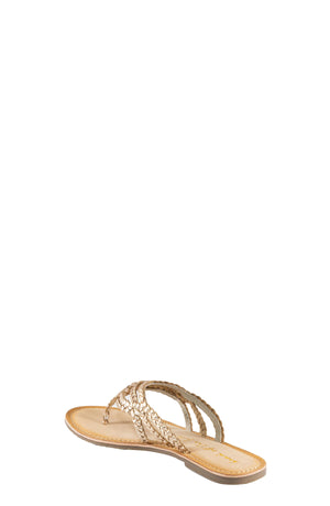 Vela Rose Gold Leather Strappy Sandal