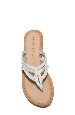 Vela White Leather Strappy Sandal